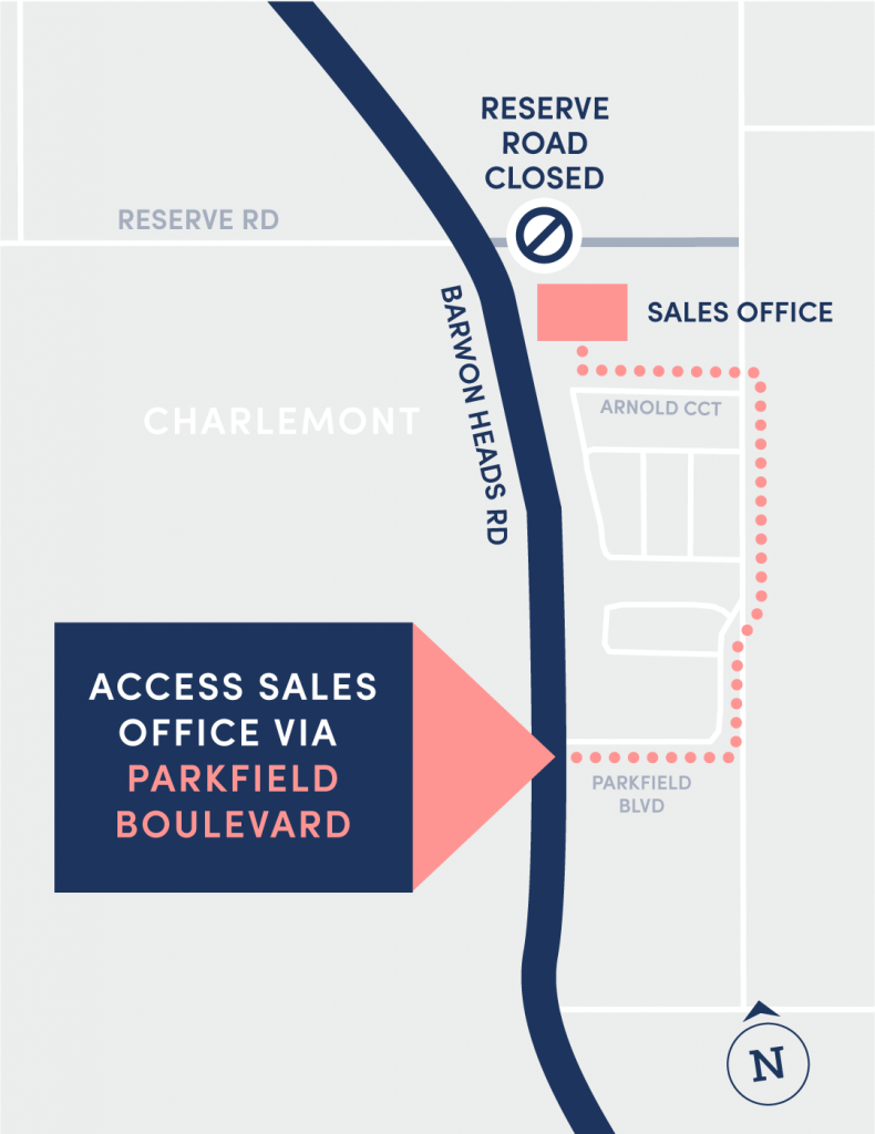 Directions to sales office during road closure